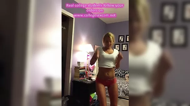 Eliani Blonde Teen slut strips on cam