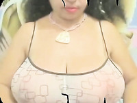 Busty webcam chick shows off her huge headlights