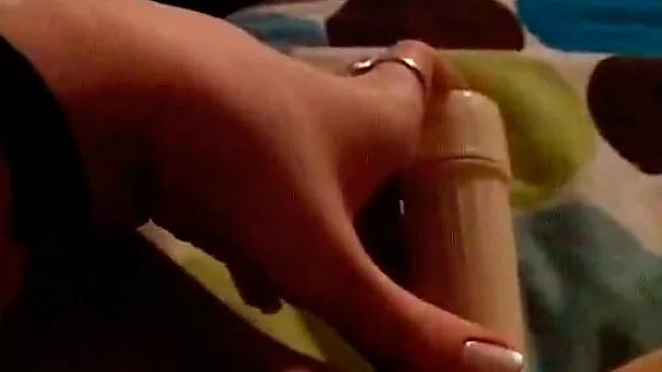 Horny and slutty whore with nice pussy fucks herself