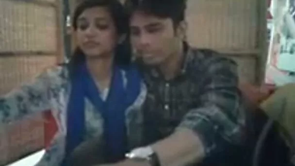 Lewd Indian college chick gets her juicy titties sucked by her BF