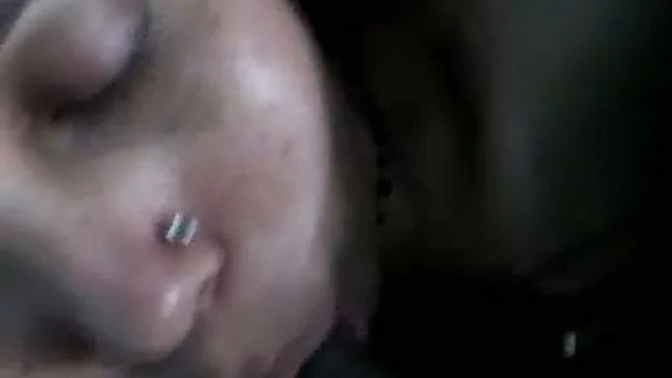 Lusty Desi wife with pierced nostril is happy to suck delicious cock