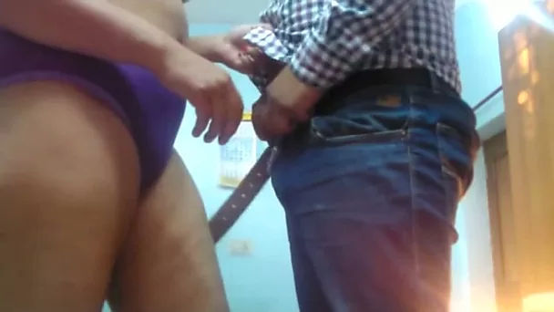 Chubby hubby fucks his fat wife missionary and gets handjob