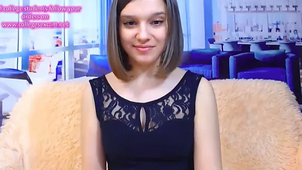Beautiful zealous girl having fun on cam