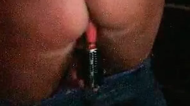Slutty whore tries to find the way to fuck herself