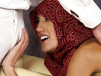 Hijab babe on masseur