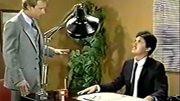 Mind blowing threesome sex right on the office table