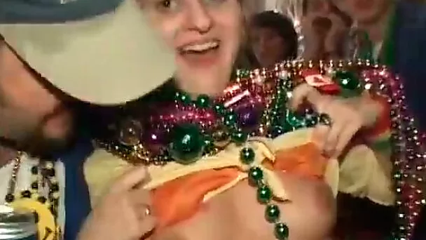 Incredibly horny chicks showing off their big tits in public