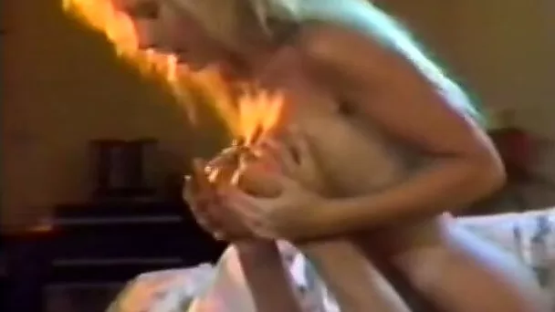 Admirable blonde beauty with sexy legs humps on her man and sucks him off