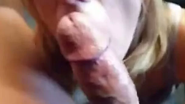 My passionate blonde girlfriend deepthroats my dick in POV video