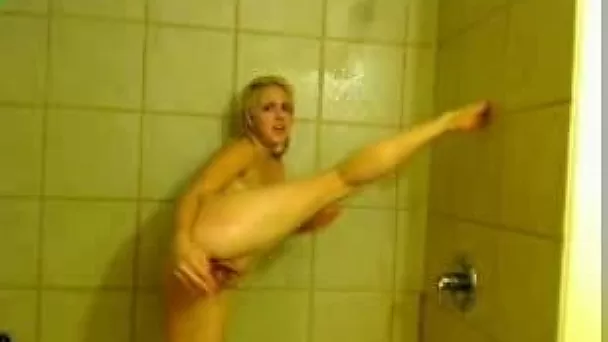 Filthy ex girlfriend drills her ass with big dildo in the bathroom