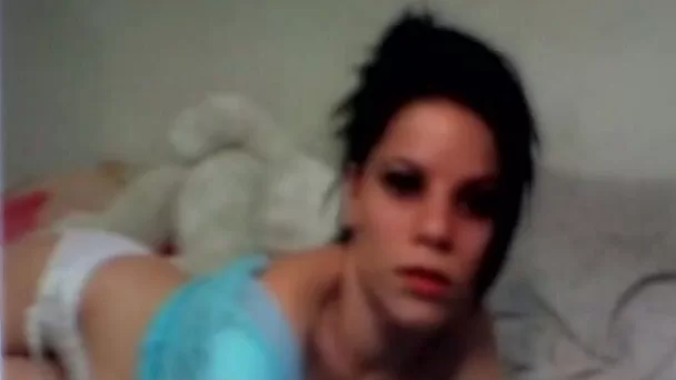 Slutty brunette teen babe in slutty lingerie will look seductive