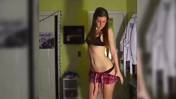 Petite teen stripteases on webcam for me after finals