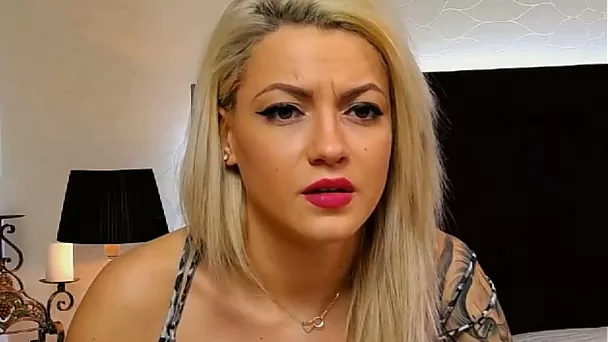 cute blonde milf fingering pussy and loves it
