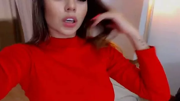 my horny stepsister gets naked and masturbates on cam