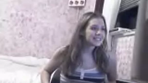 Hot and sexy American blonde teen showing off her boobies