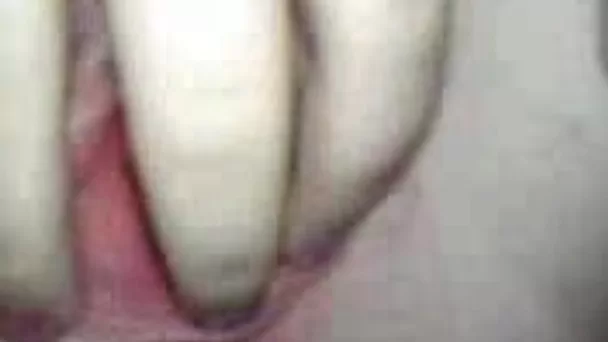 Milk skinned young girlfriend fingers her tight pussy on close up video