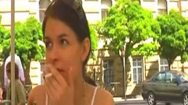Just my petite brunette babe with no panties flashing in public