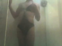 Hidden cam in women's shower caught mature hoochie