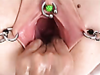 My new girlfriend gets her heavily pierced pussy fisted