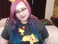 Sensual BBW kitten  with colored hair and shaking bubble