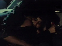 Seductive brunette enjoying hot and passionate sex in the car