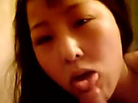 Cock crazed Asian wench gives her man an awesome blowjob