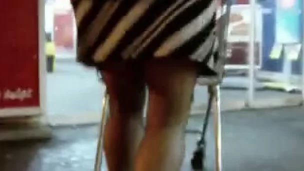 I had a great time following this bootyful chick in black stockings