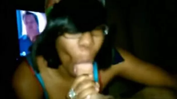 My gorgeous ebony babe is a queen of deepthroat blowjob