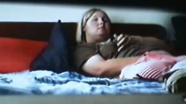 Slutty and fat bitch with big ass masturbates on my bed