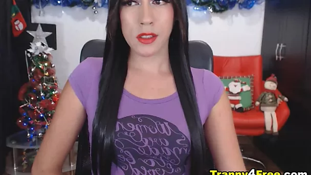 Shemale Playing with  Her Rock Hard Dick