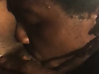 Nice oral petting is what dirty black slut gets from her black boyfriend