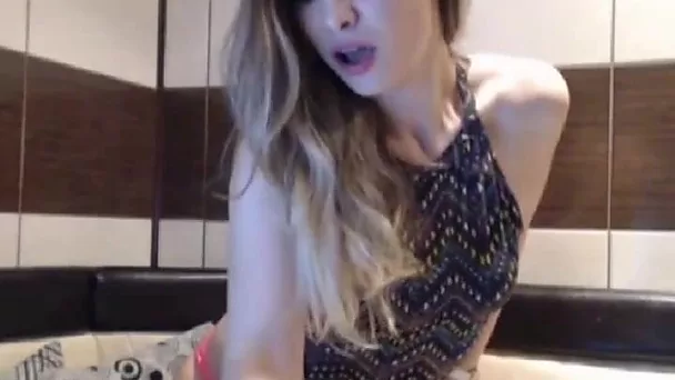 busty college teen fingering herself
