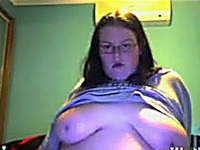 BBW college teen from UK is happy to show off her juggs on webcam