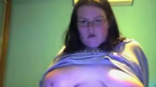 BBW college teen from UK is happy to show off her juggs on webcam