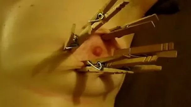 My kinky girlfriend love to hurt her boobs and pussy
