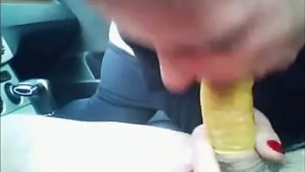 My nasty girlfriend lifts her sweater up and gives me blowjob in a car