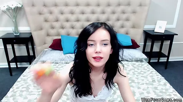 Beautiful small tits teen on webcam