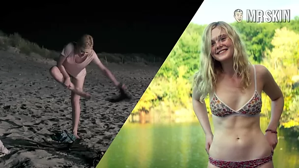 Nice footage of hot Dakota Fanning flashing her bum in some nude scenes