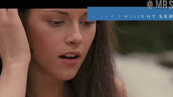 White lingerie looks good on slim body of charming Kristen Stewart