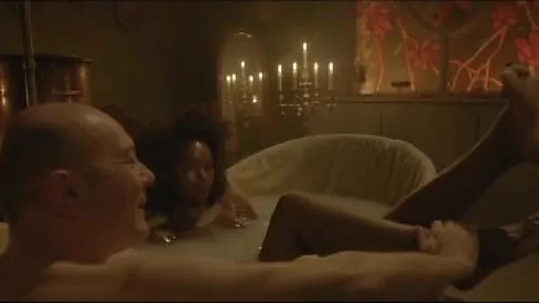 Fatou N'Diaye is happy to take erotically hot foamy bath with man