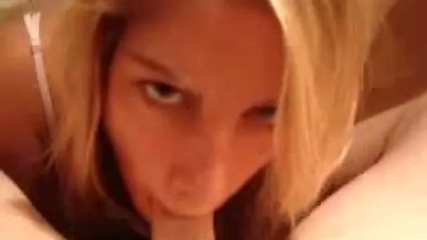 My palatable blonde sweetie swallows my sticky cum