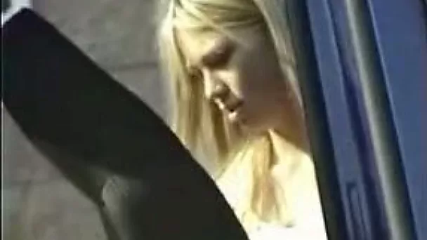 Gorgeous teen cleaning a car in sexy summer skirts