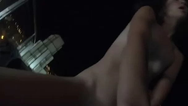 Kinky amateur sex on hotel roof