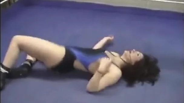 Underground female sex fight with facesitting, bell punching, crotch grabbing and tit twisting