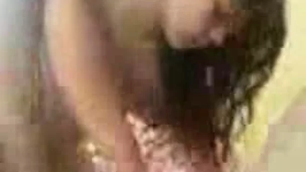 Chubby black haired Arabian college chick love doggy pose