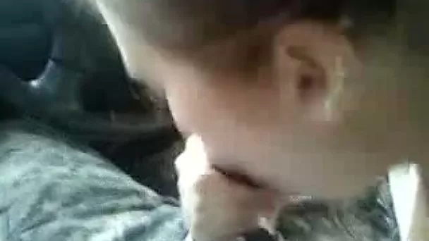 A big black dick excited this white young chick in my car