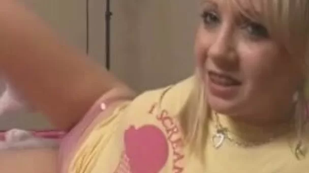 Cute blonde teen chick is so naughty on webcam in her bed