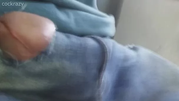 Staring dick head scared and horny in public