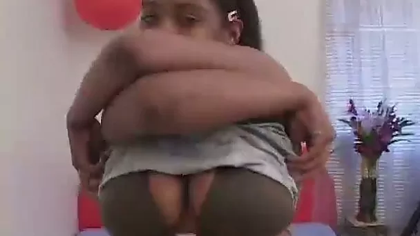 Busty black princess finds right using for her boobies