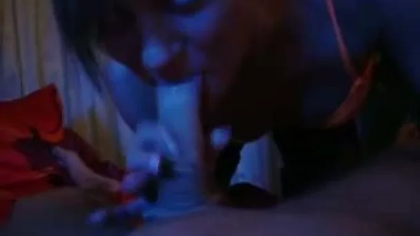 Outrageous blowjob and awesome cock riding on home video